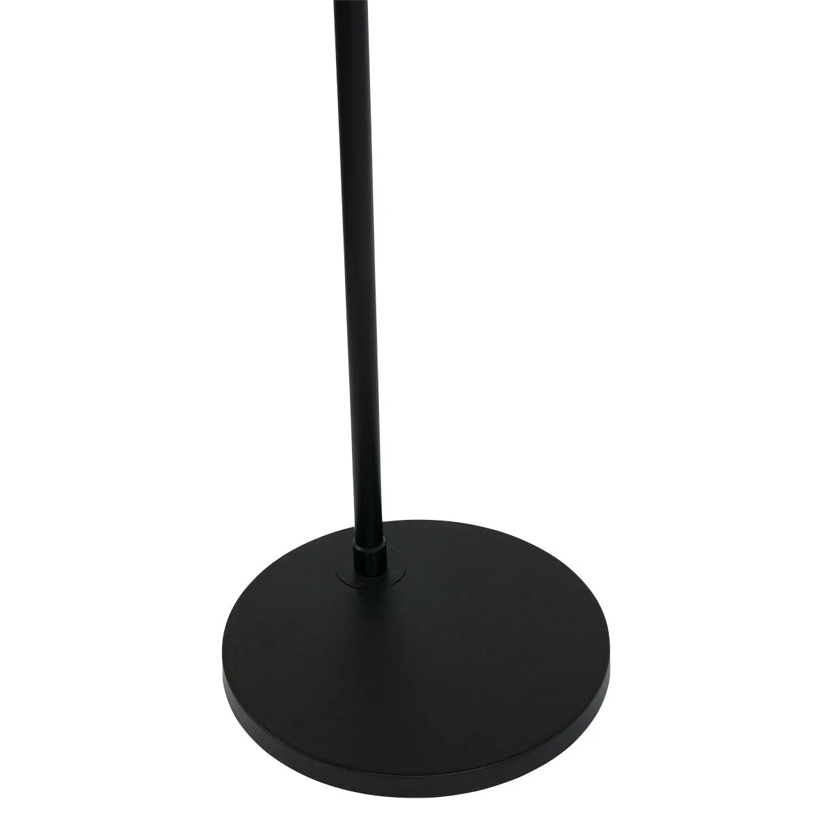 Lampadaire arc noir mat en métal, abat-jour plissé fumé, H180 cm