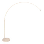 Lampadaire en rotin tressé crème avec arceau et abat-jour rond, hauteur 240 cm