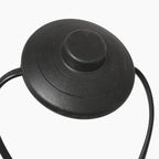 Interrupteur circulaire noir pour Lampadaire arc en rotin tressé crème avec abat-jour rond