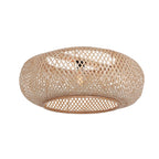 Luminaire suspendu en rotin tressé, plafond en bambou Sculptural couleur crème