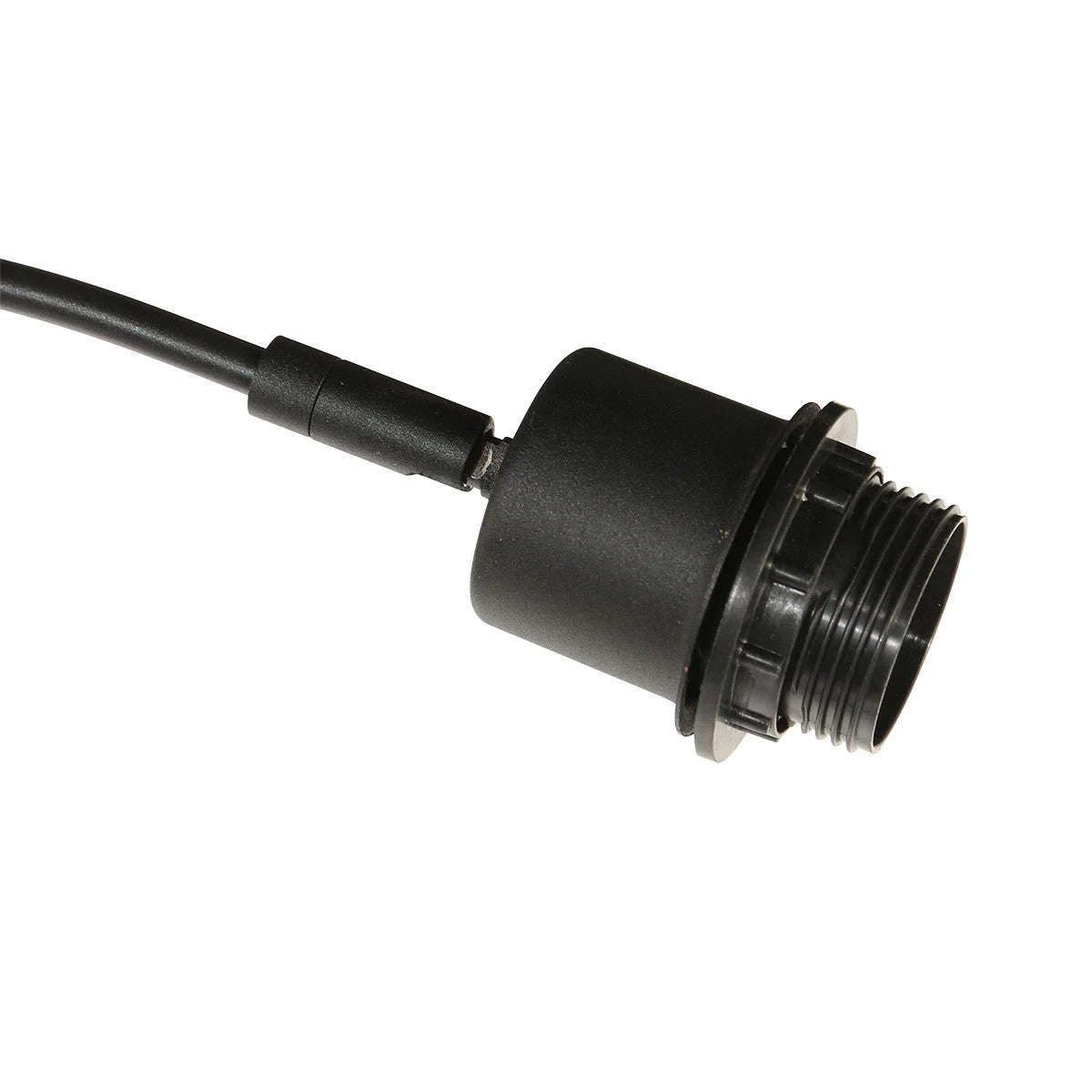 Cordon électrique noir avec douille à vis pour lampe arqué 3 lumières en métal noir