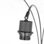 Support de lampe noir avec douille filetée et bras flexible pour lampadaire arqué
