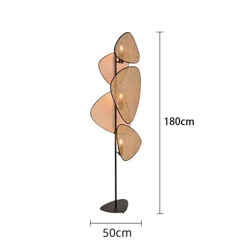 lampadaire en rotin dimensions
