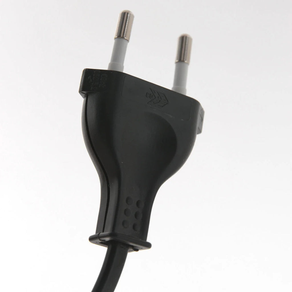 Prise européenne noire en plastique à deux broches argentées pour lampadaire bambou H250 cm