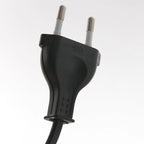 Prise européenne noire en plastique à deux broches argentées pour lampadaire bambou H250 cm