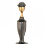 Base de lampe en métal gris foncé avec accents en laiton pour lampadaire en bois noir