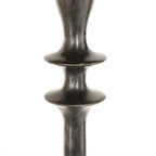 Spindle en métal foncé décoratif avec deux sections en forme de disque pour lampadaire en bois noir