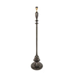 Lampadaire en bois noir avec abat-jour en raphia naturel, métal foncé, base tiercée