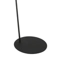 Base de lampe sol métal noir mat, tige cylindrique fine, abat-jour plissé écru ovale H180 cm