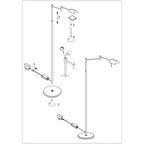 Instructions d’assemblage pour Lampadaire liseuse en métal bronze brossé avec bras articulable