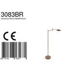 Lampadaire liseuse en métal bronze brossé avec bras articulé orientable H125 cm
