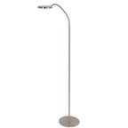 Lampe de sol en métal argenté avec bras orientable et variateur, hauteur H132 cm