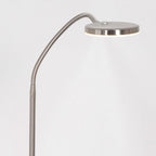 Lampadaire en métal argenté à bras orientable avec variateur, H132 cm