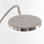 Lampe LED argentée à bras orientable et variateur, H132 cm, style moderne en métal