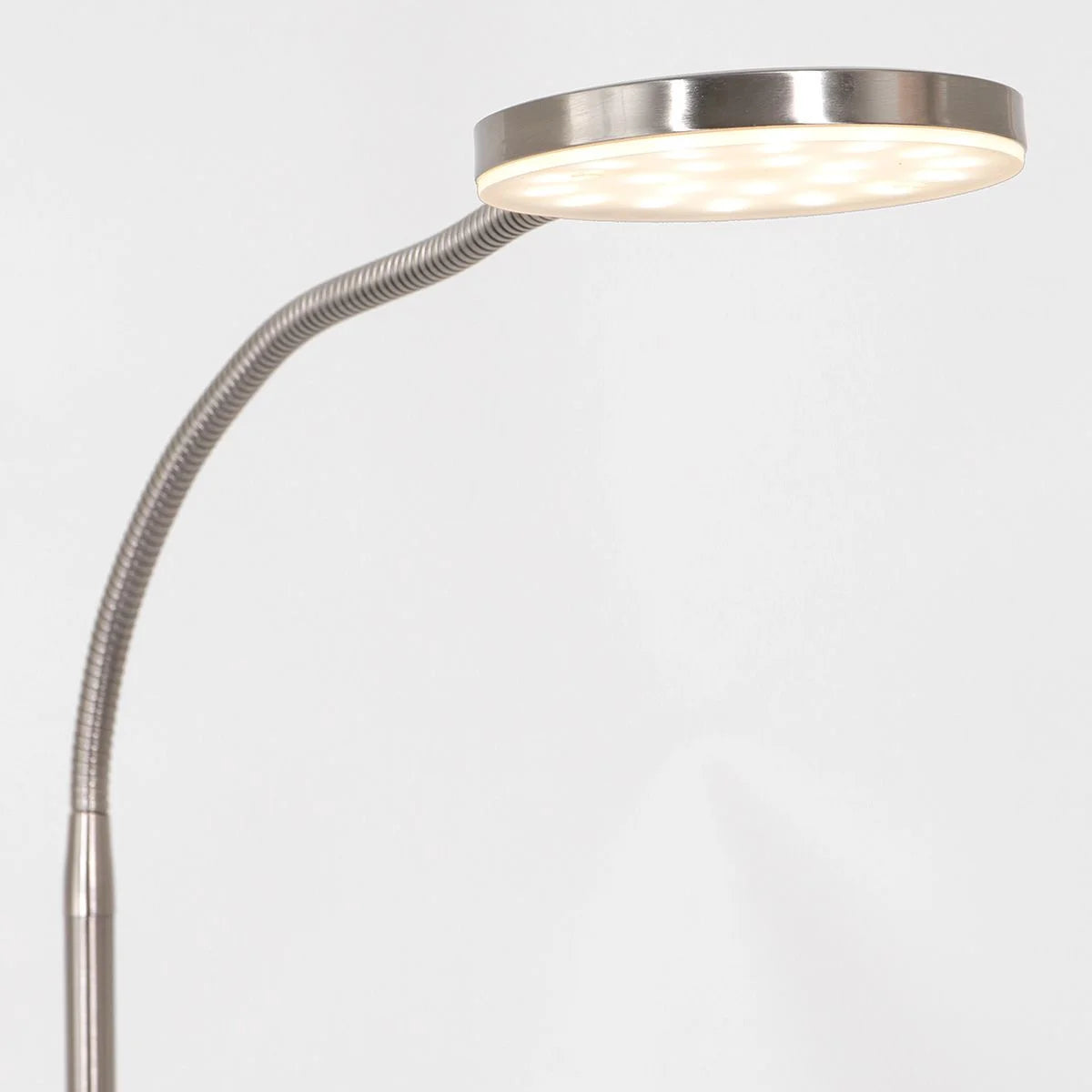 Lampadaire en métal à bras orientable avec variateur, éclairage LED flexible H132 cm