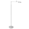 Lampadaire en métal argenté avec bras articulé et batterie rechargeable ajustable