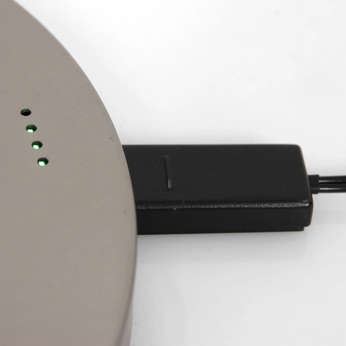 Base de chargement avec voyants lumineux pour Lampadaire en métal argenté avec bras articulé et batterie rechargeable