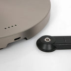 Base de charge avec connecteur magnétique pour Lampadaire en métal argenté rechargeable