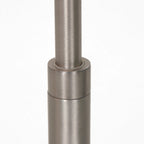 Poteau télescopique en métal brossé pour Lampadaire en métal argenté avec bras articulé et batterie rechargeable