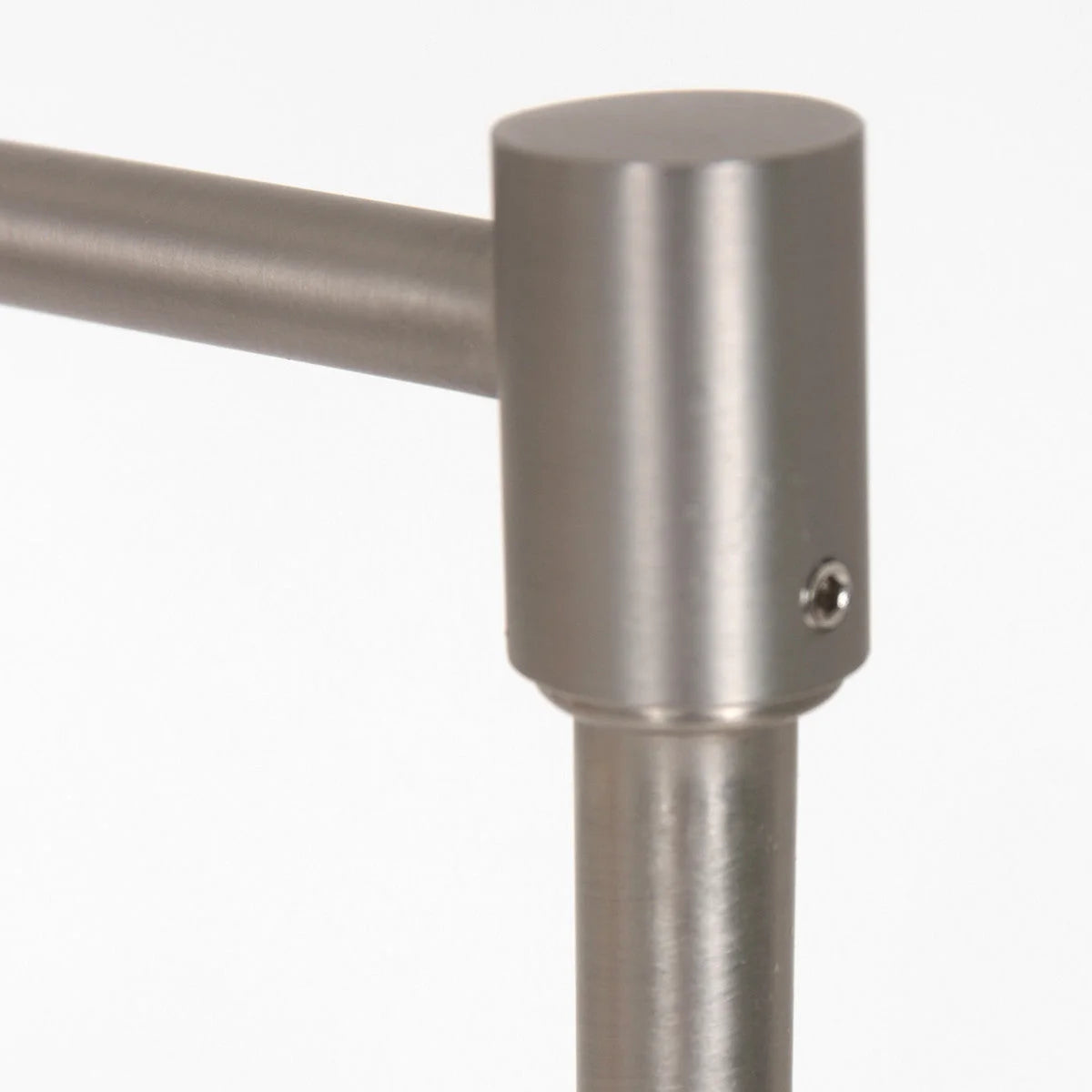 Raccord en métal brossé pour Lampadaire en métal argenté avec bras articulé et batterie rechargeable