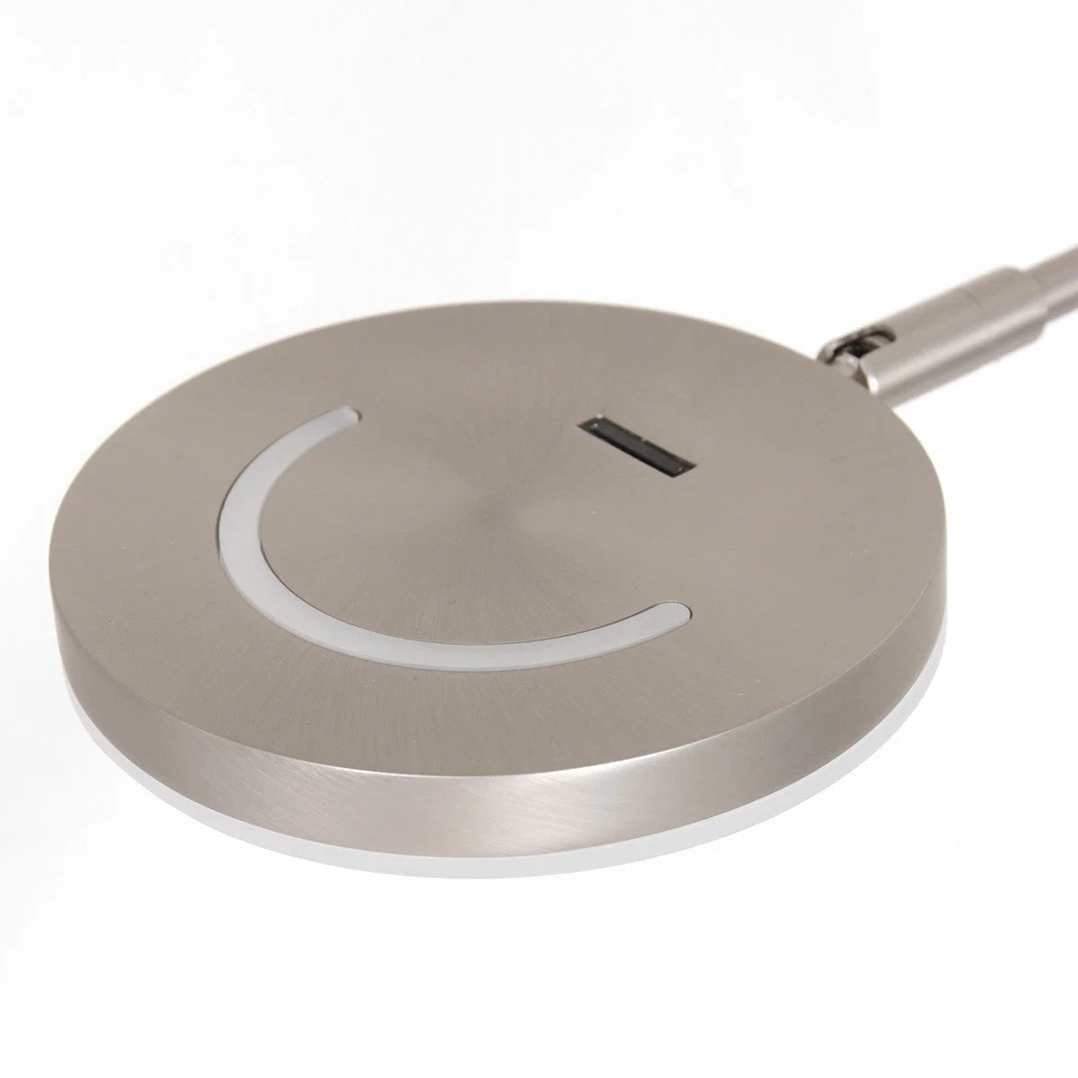 Ampoule ronde en métal brossé pour Lampadaire en métal argenté avec bras articulé