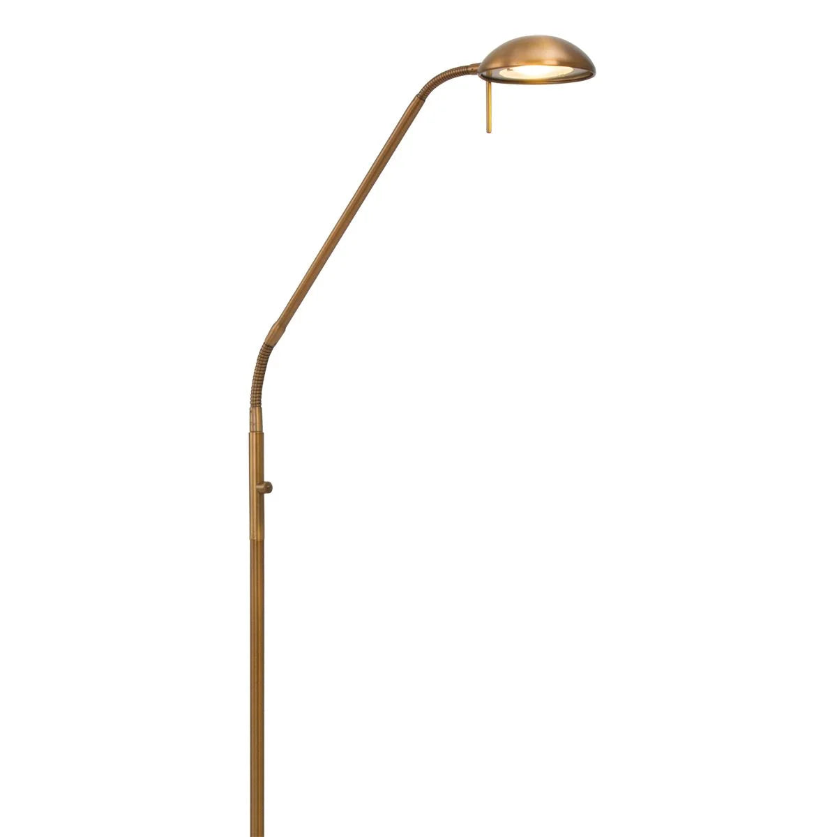 Lampe de sol réglable en métal bronze avec bras articulé et LED dimmable