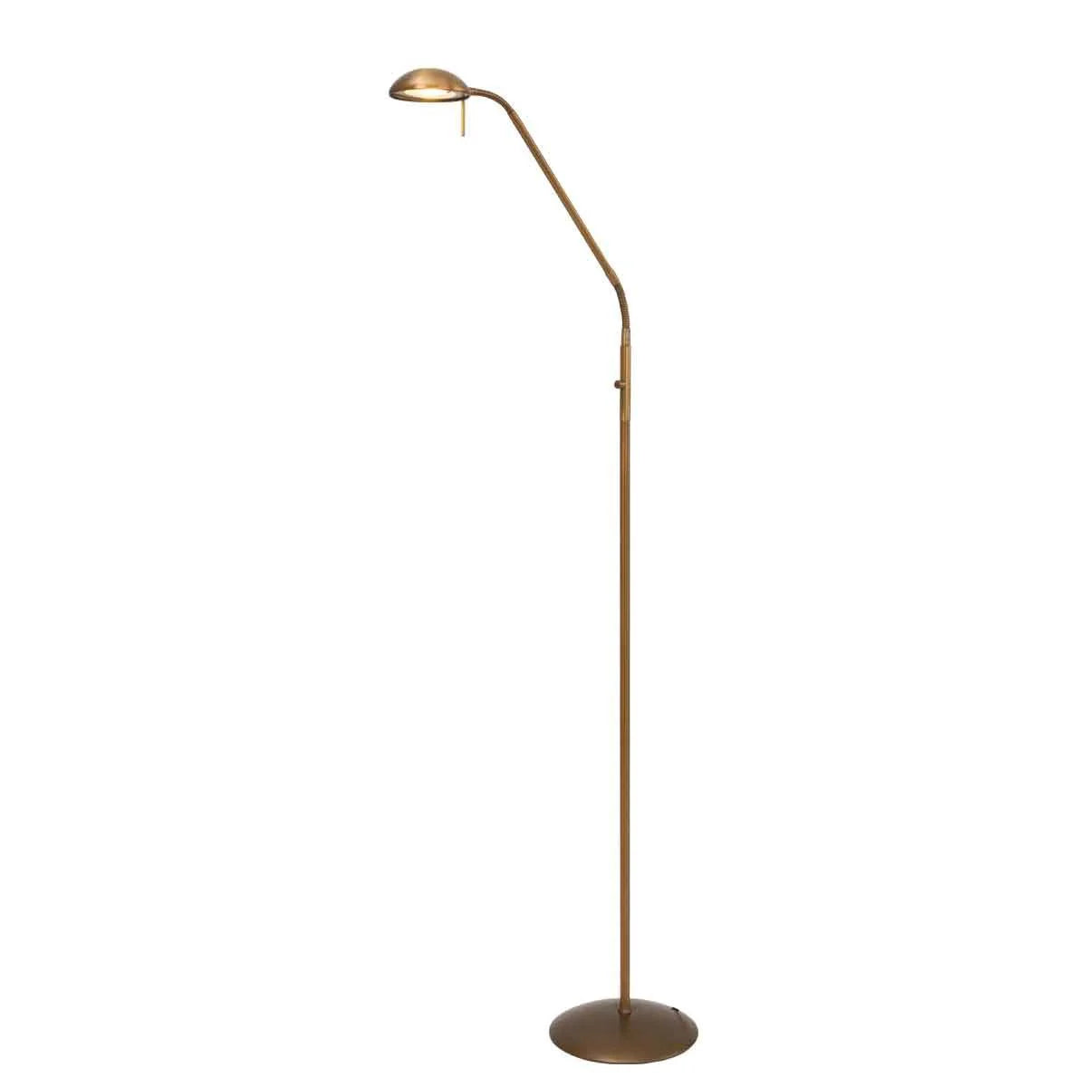 Lampadaire en métal bronze ajustable avec LED dimmable pour un éclairage modulable