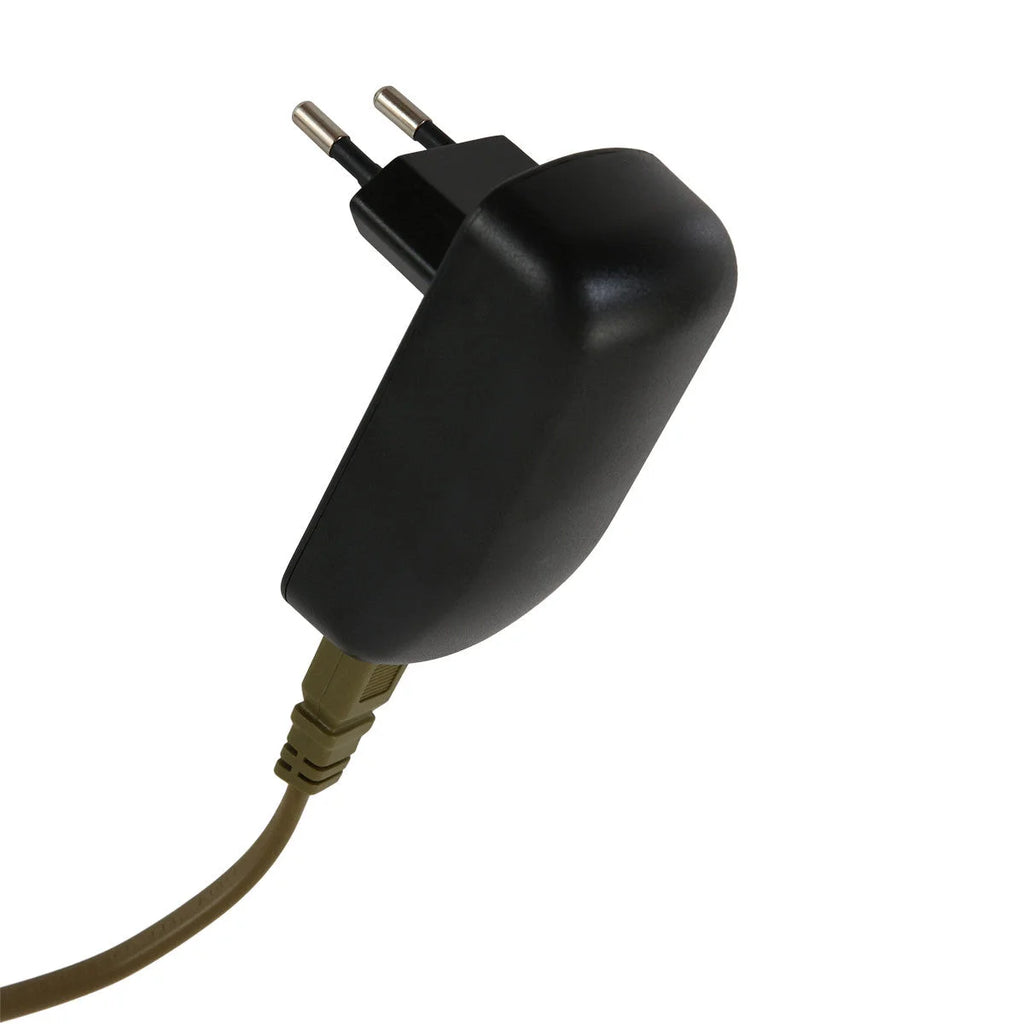 Adaptateur secteur européen noir avec cordon brun pour Lampadaire en métal bronze