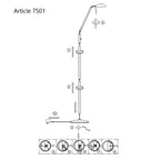 Diagramme de montage pour le Lampadaire en métal bronze à bras articulé LED dimmable
