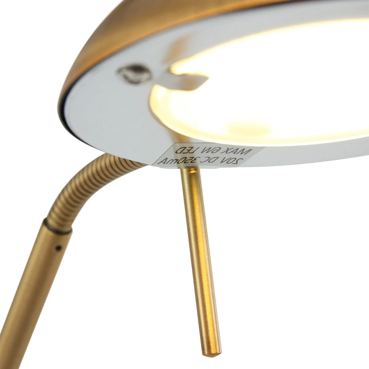 Lampe de bureau en métal bronze à bras articulé LED dimmable et ortoné