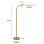 Lampe de sol en métal bronze tête orientable dimmable avec dimensions H132 cm