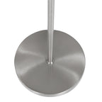 Base ronde en acier brossé pour lampadaire avec poteau vertical et abat-jour blanc cylindre