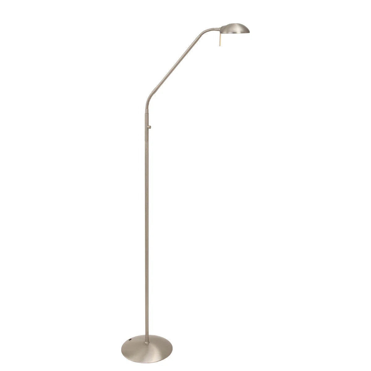 Lampe de sol en métal brossé avec bras articulé pour lecture, hauteur 50 cm