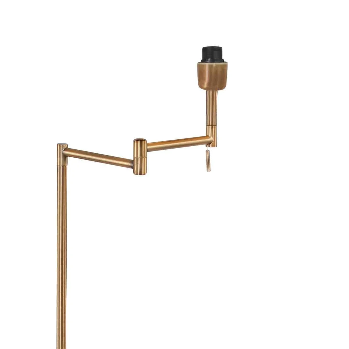 Support de lampe en laiton réglable avec abat-jour noir orientable pour Lampadaire en métal doré