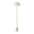 Lampadaire crème en métal doré et base en pierre texturée, H155 cm