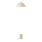 Lampadaire crème en métal doré et base en pierre texturée, H155 cm