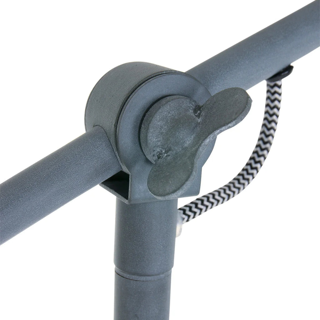 Joint de lampe en métal gris avec écrou papillon pour Lampadaire H172 cm