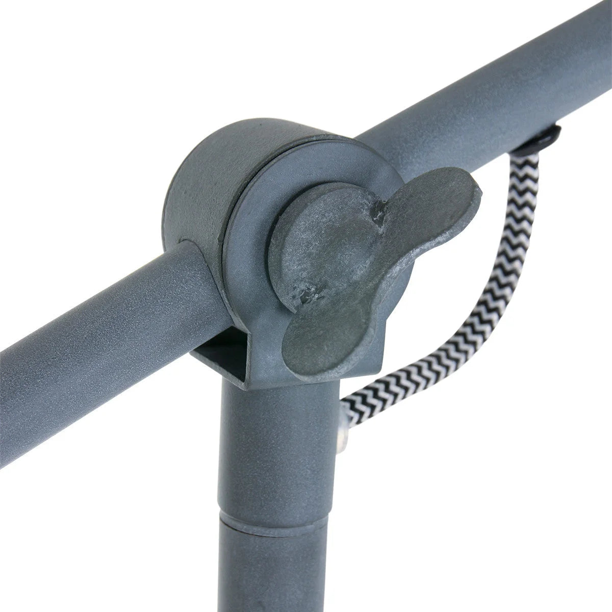 Joint de lampe en métal gris avec écrou papillon pour Lampadaire H172 cm