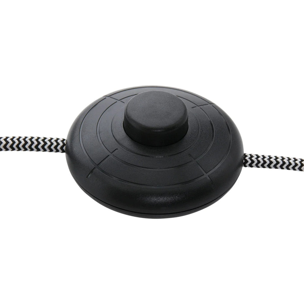Interrupteur noir rond avec cordon rayé pour Lampadaire en Métal Gris H172 cm