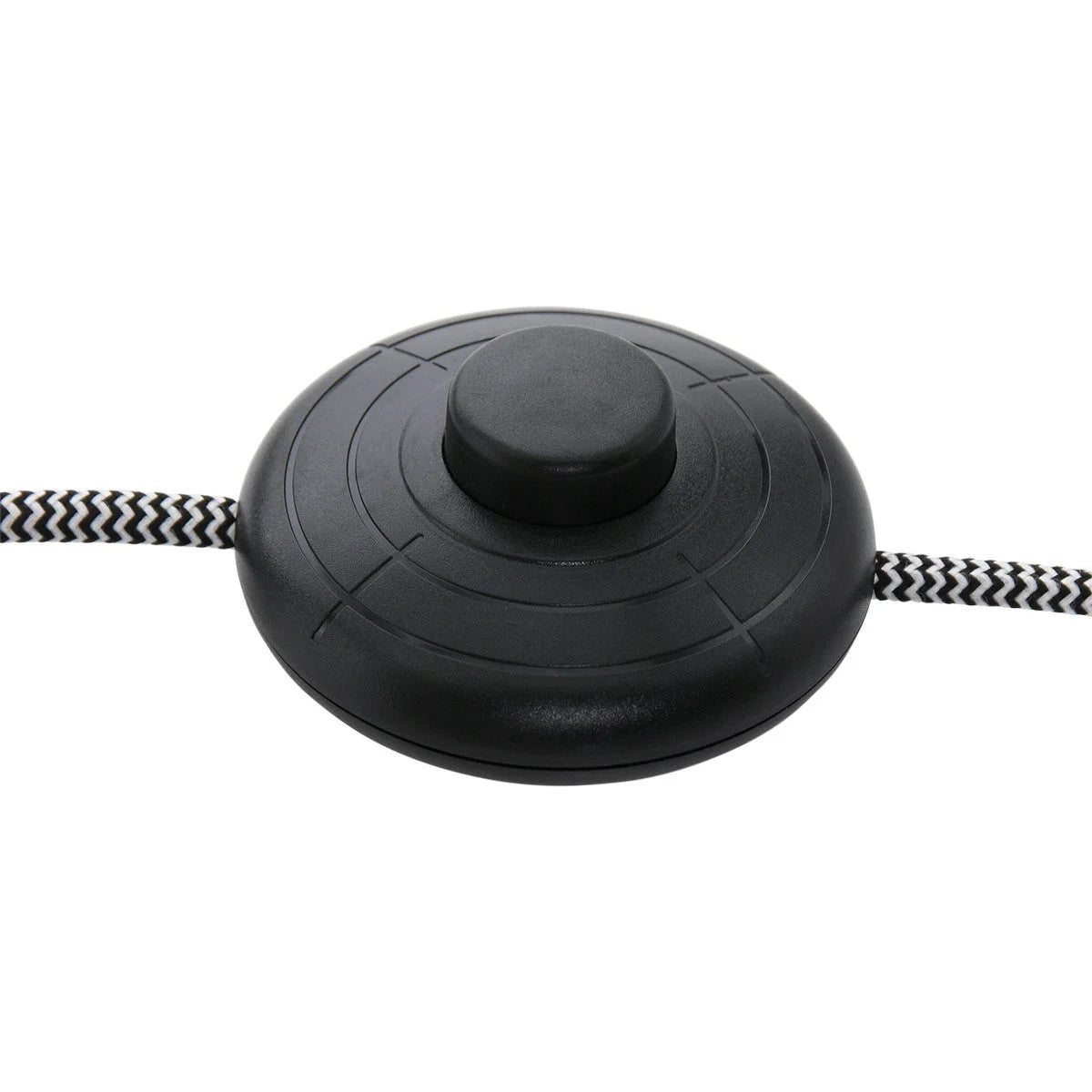 Interrupteur noir rond avec cordon rayé pour Lampadaire en Métal Gris H172 cm