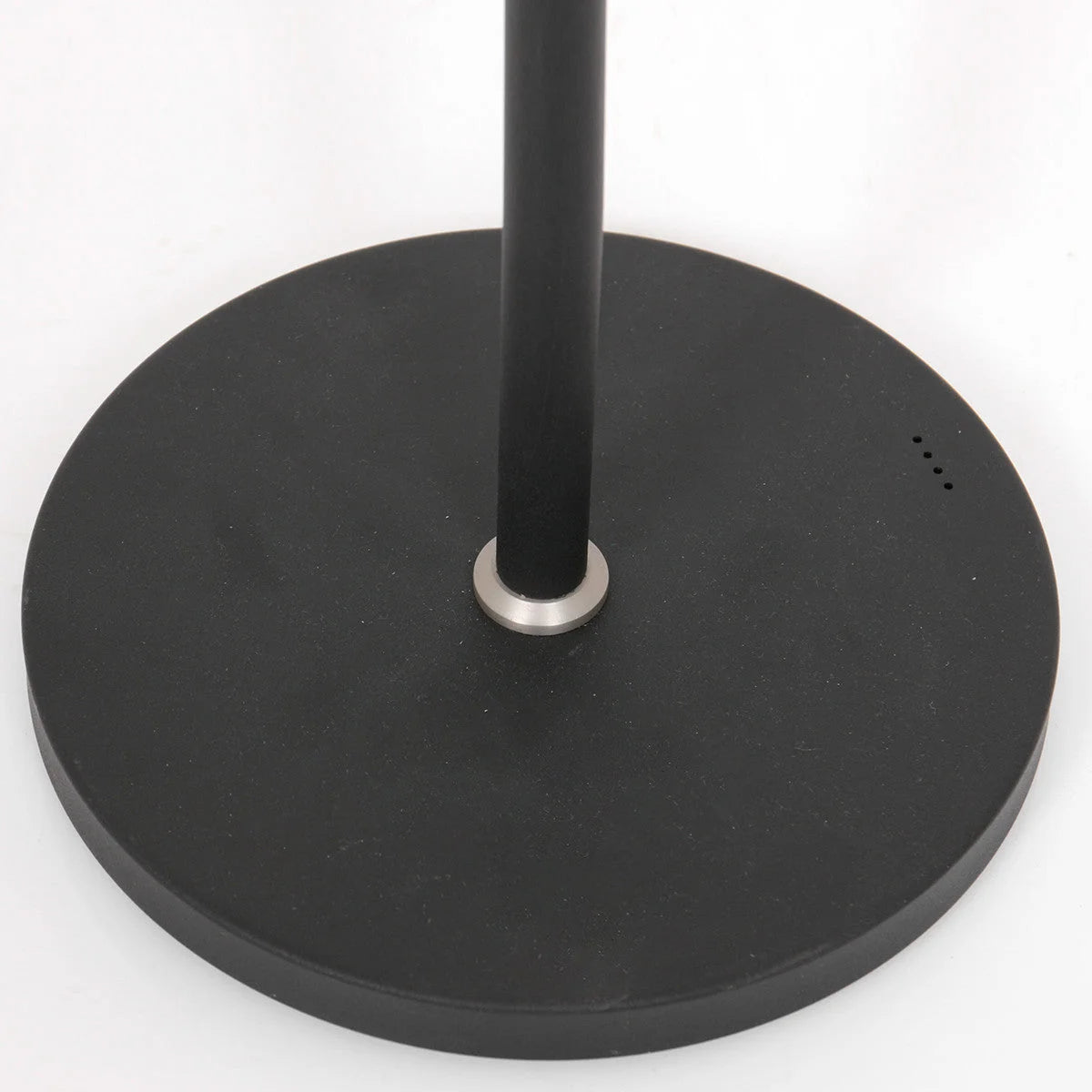 Base circulaire noire avec anneau métallique pour Lampadaire métal noir à bras articulé