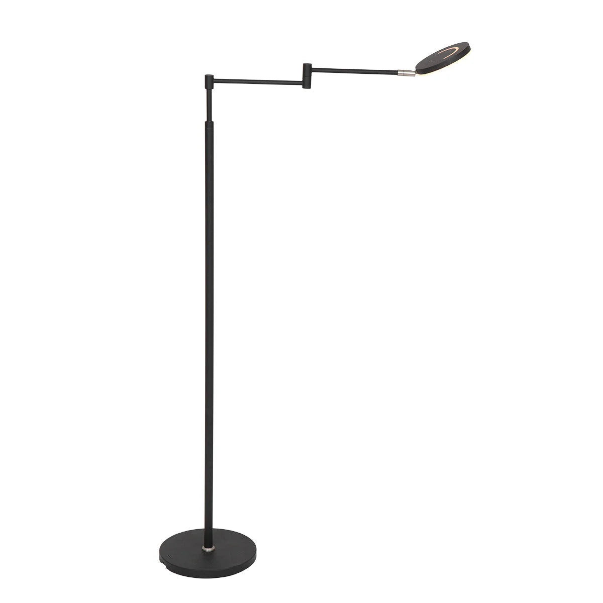 Lampadaire métal noir adjustable, rechargeable, dimmable, H140 cm pour salon et bureau