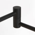 Raccord en métal noir pour lampadaire métallique à bras articulé rechargeable et dimmable