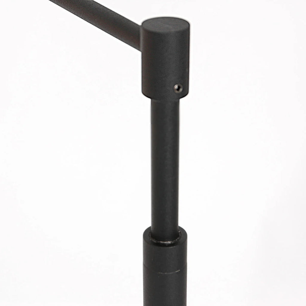 Support de lampadaire en métal noir avec bras articulé, rechargeable et dimmable H140 cm