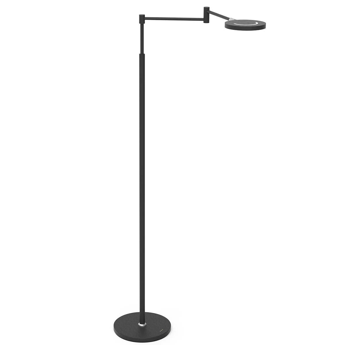 Lampadaire métal noir ajustable, rechargeable, dimmable, H140 cm pour espace moderne