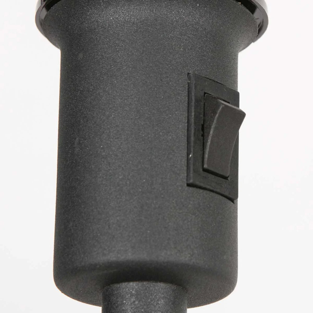 Allume-cigare voiture noir mat en plastique avec interrupteur rectangulaire
