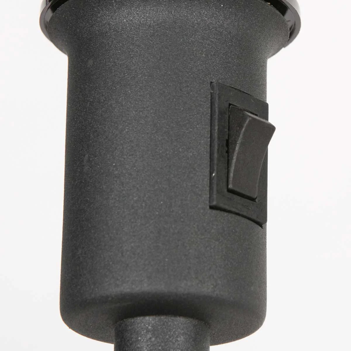 Allume-cigare voiture noir mat en plastique avec interrupteur rectangulaire
