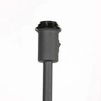 Lampadaire en métal noir avec abat-jour bambou chevrons H144 cm