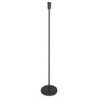 Base de lampe en métal noir minimaliste avec pied circulaire et abat-jour bambou chevrons, H144 cm