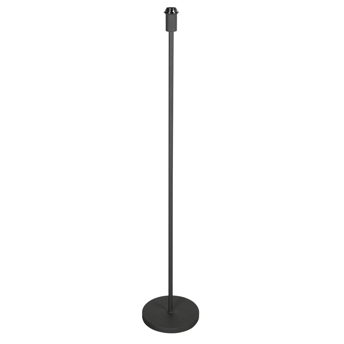 Base de lampe en métal noir minimaliste avec pied circulaire et abat-jour bambou chevrons, H144 cm